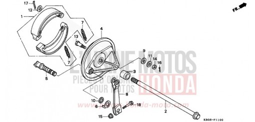 BREMSPLATTE, HINTEN CB250X de 1999